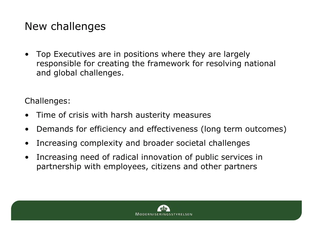new challenges