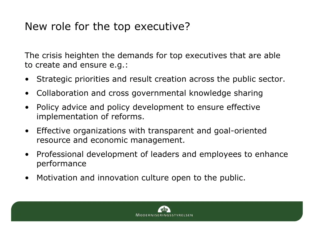 new role for the top executive