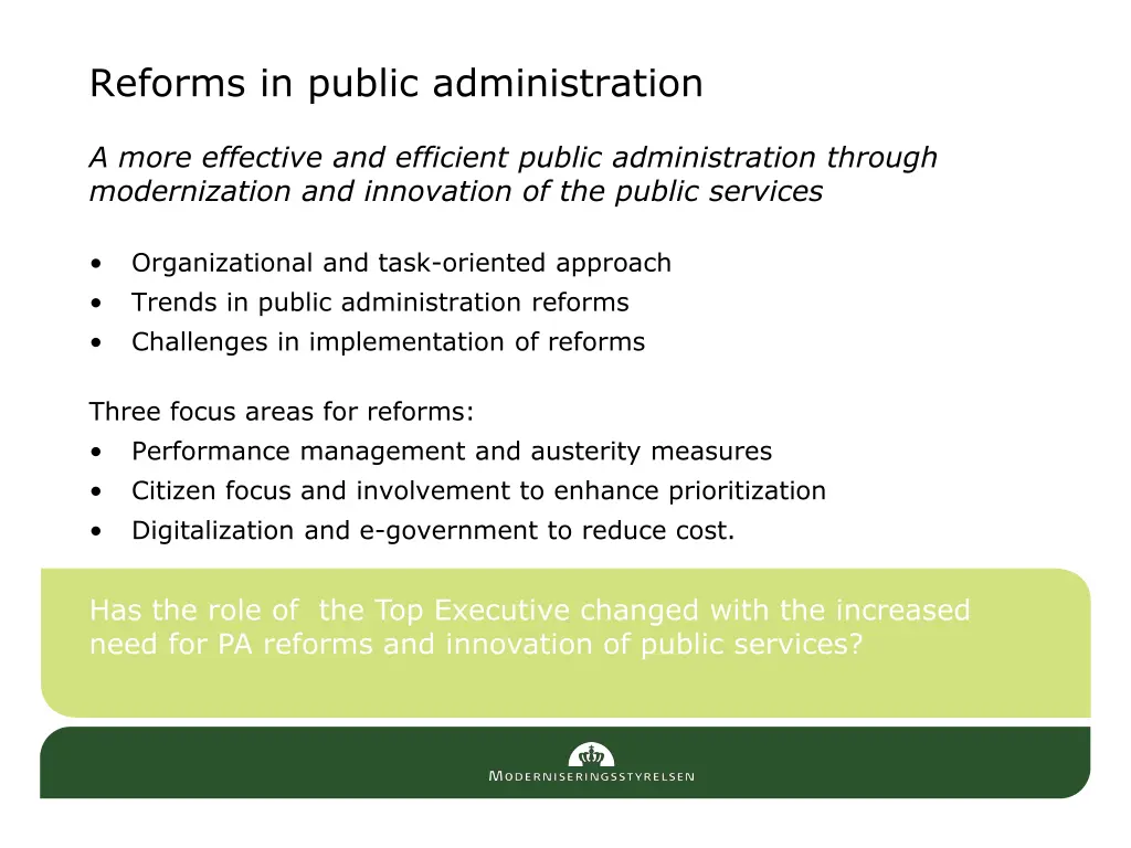 reforms in public administration