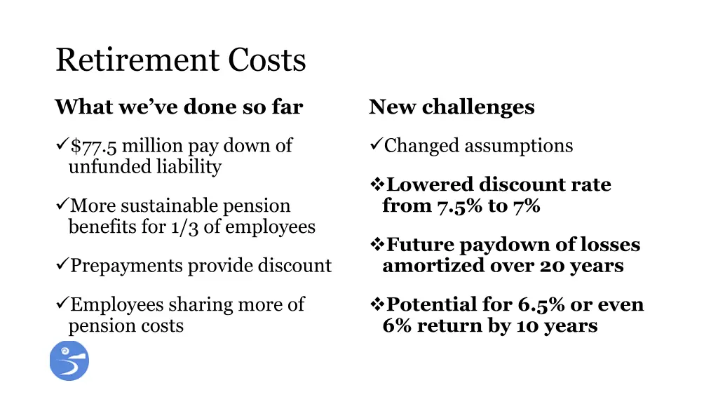 retirement costs