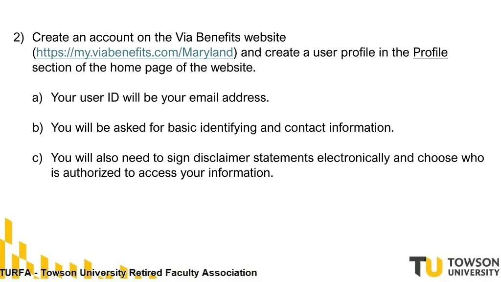 2 create an account on the via benefits website