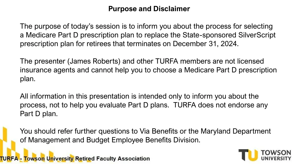 purpose and disclaimer