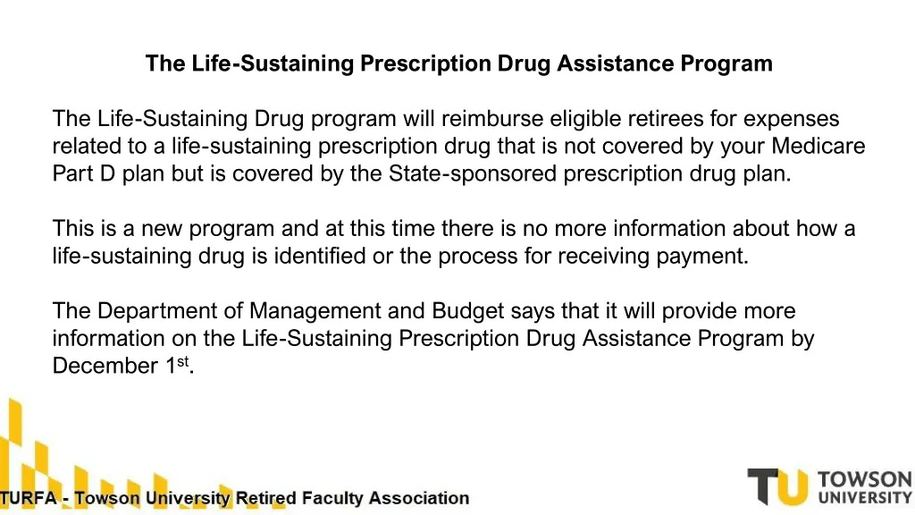 the life sustaining prescription drug assistance