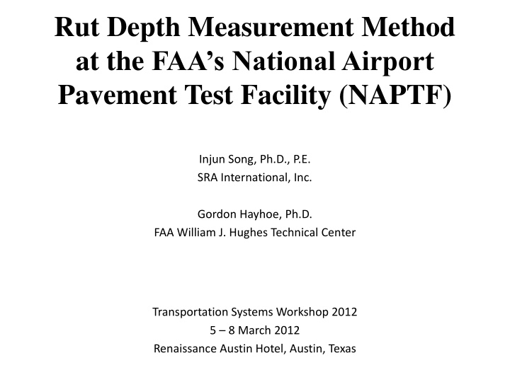 rut depth measurement method
