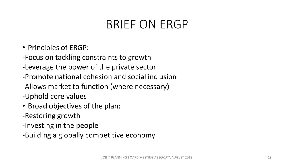 brief on ergp