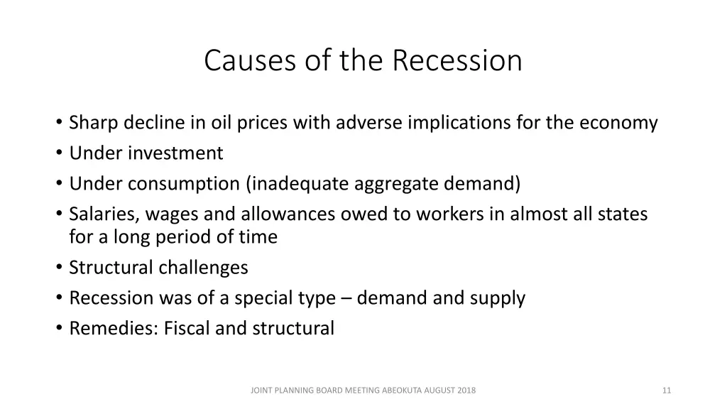 causes of the recession