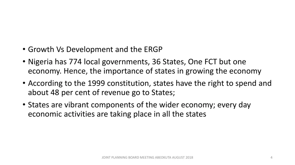 growth vs development and the ergp nigeria