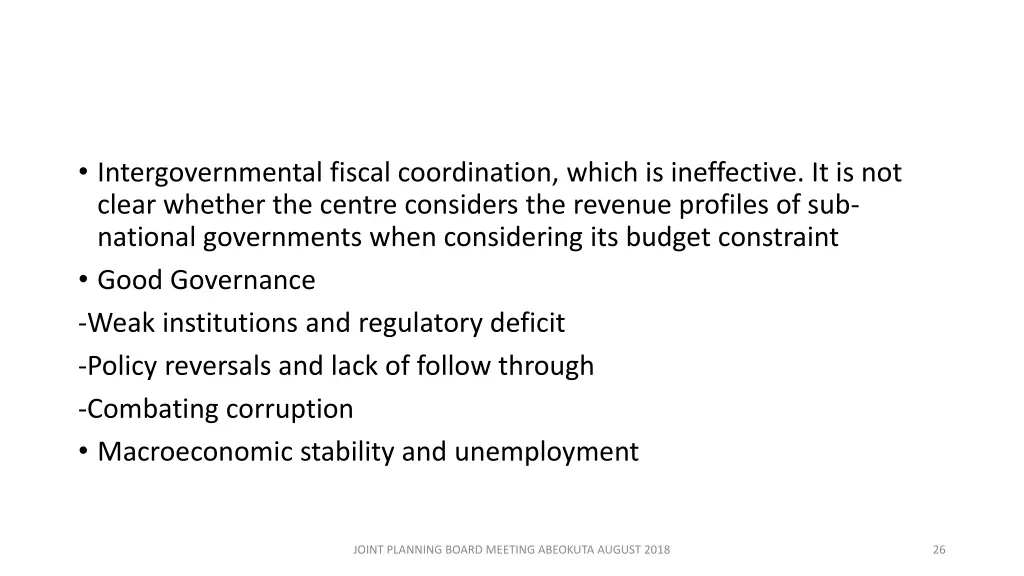 intergovernmental fiscal coordination which
