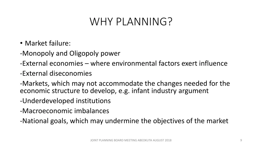 why planning