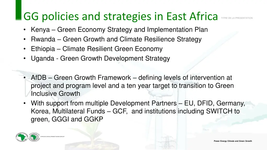 gg policies and strategies in east africa kenya