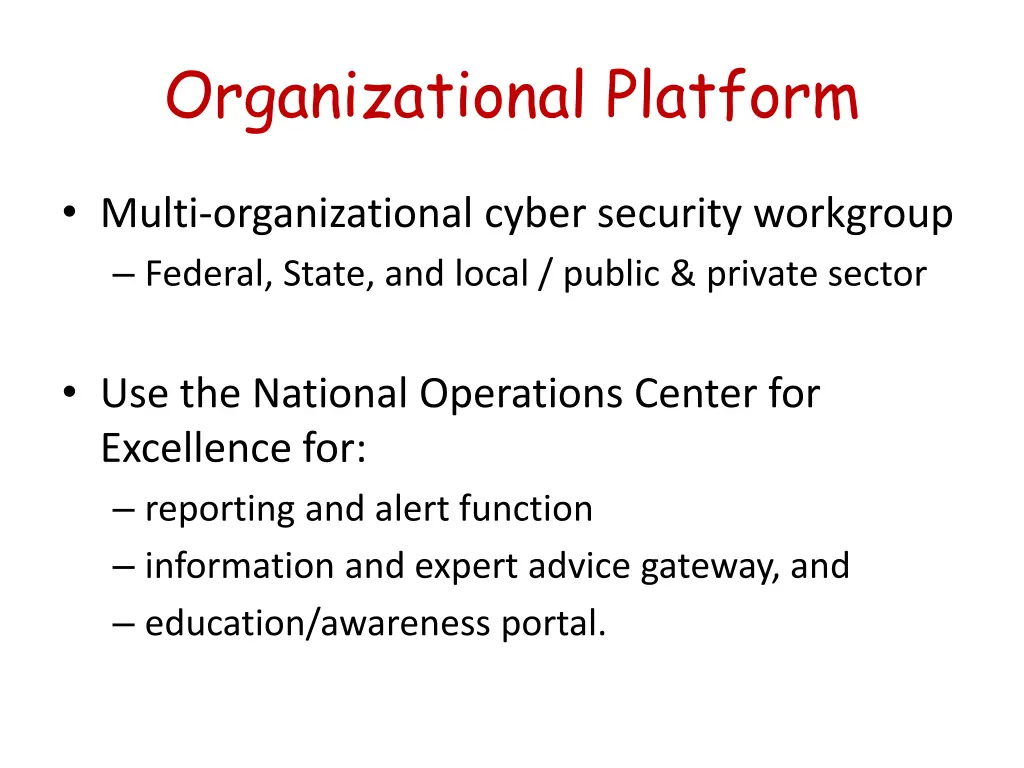 organizational platform