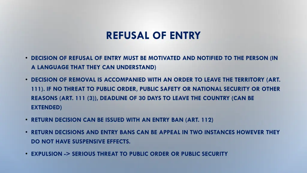 refusal of entry
