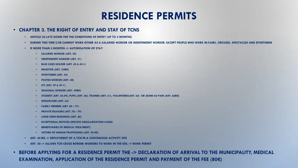 residence permits