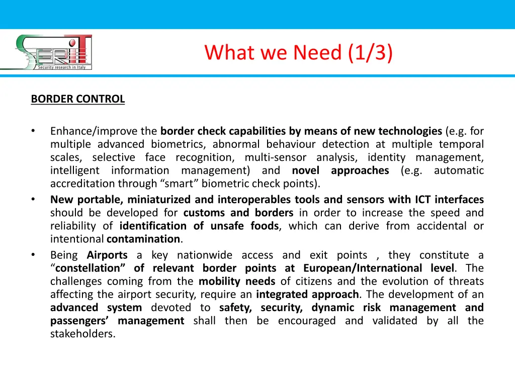 what we need 1 3