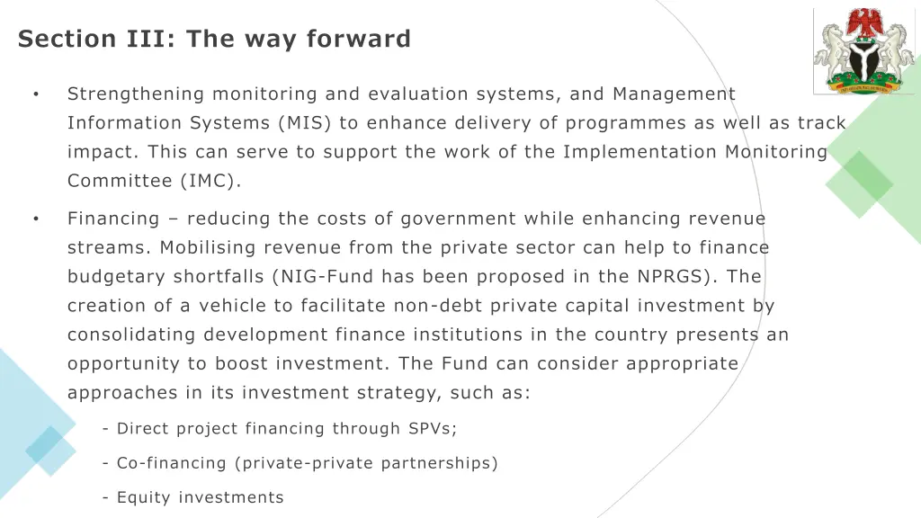 section iii the way forward 1
