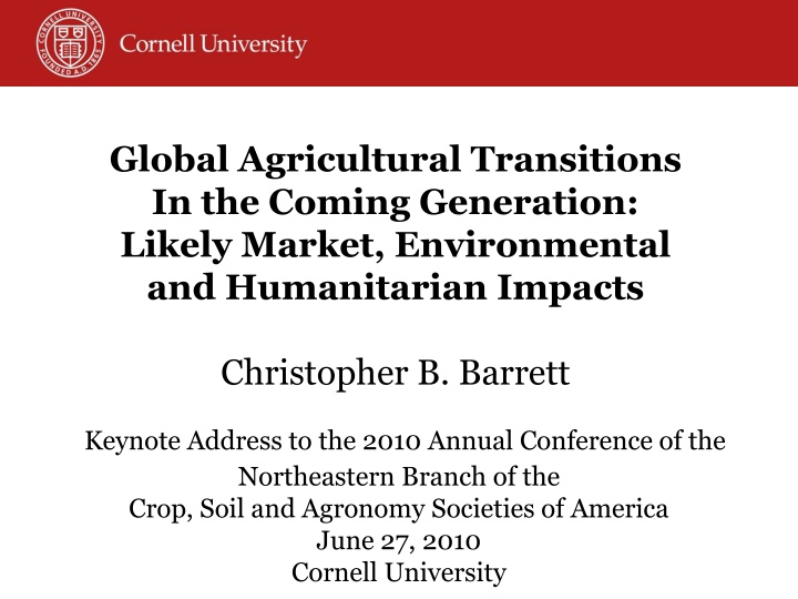 global agricultural transitions in the coming
