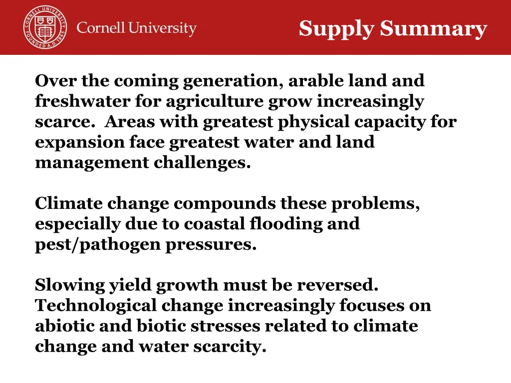 supply summary
