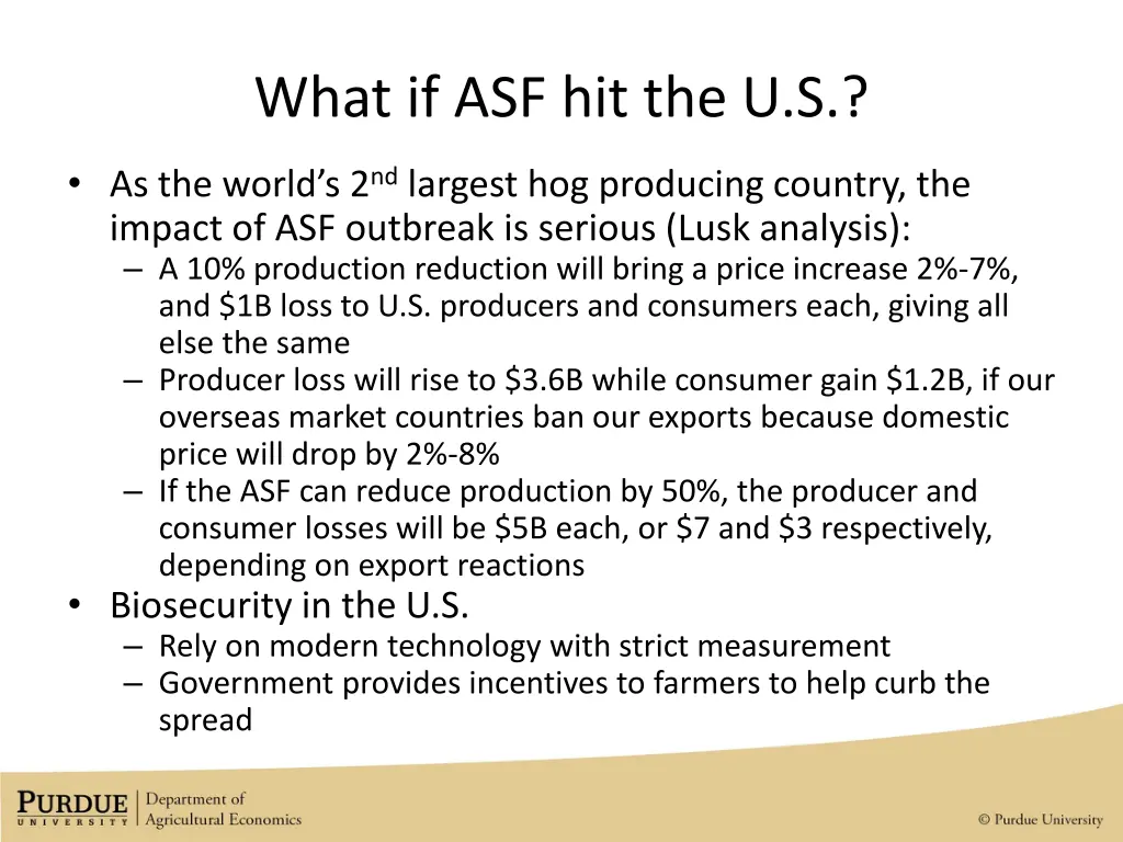 what if asf hit the u s