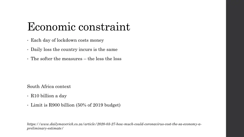 economic constraint