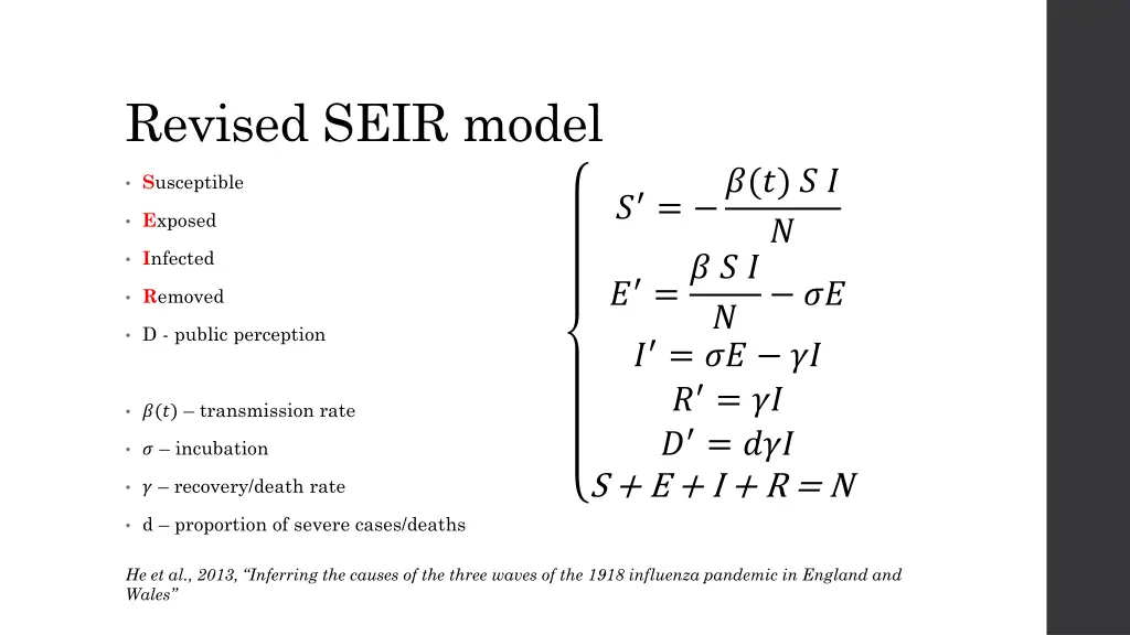 revised seir model