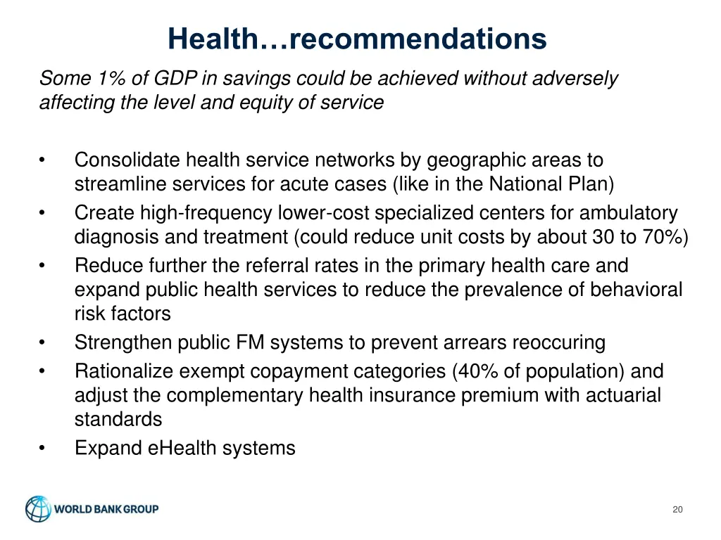 health recommendations