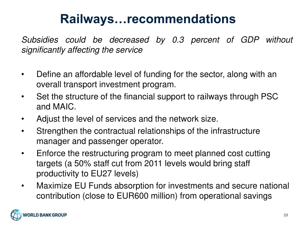 railways recommendations