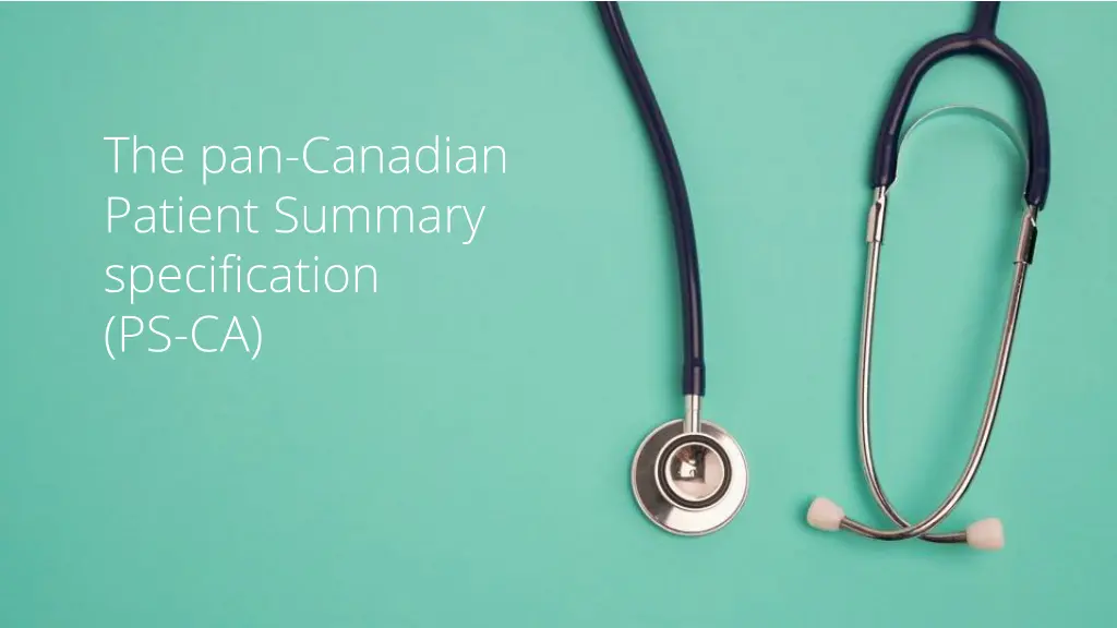the pan canadian patient summary specification