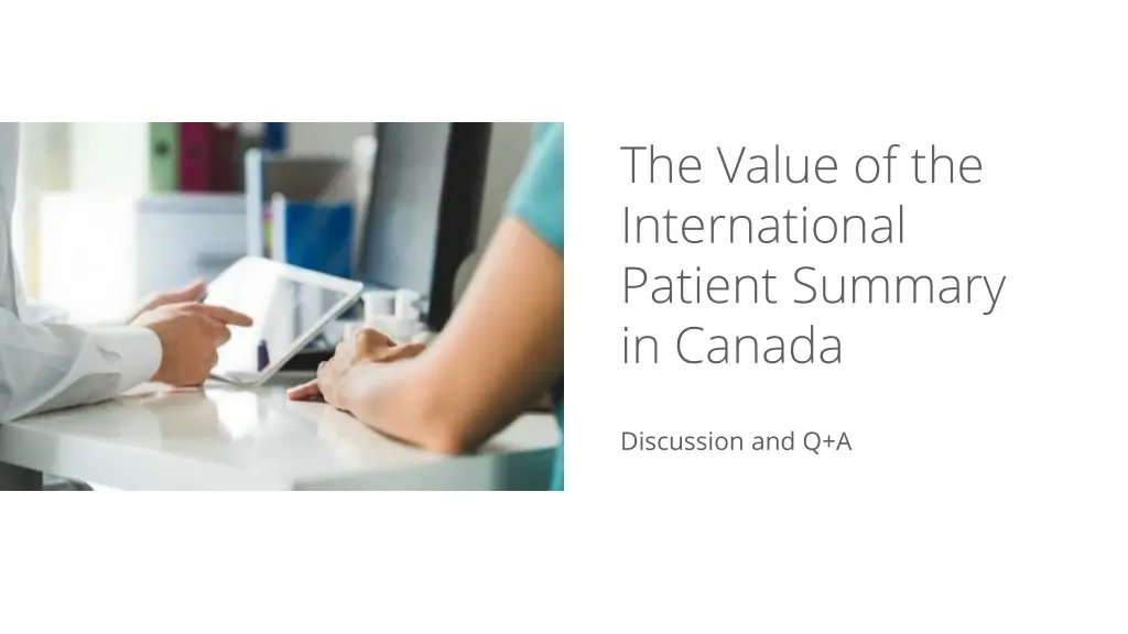 the value of the international patient summary 1