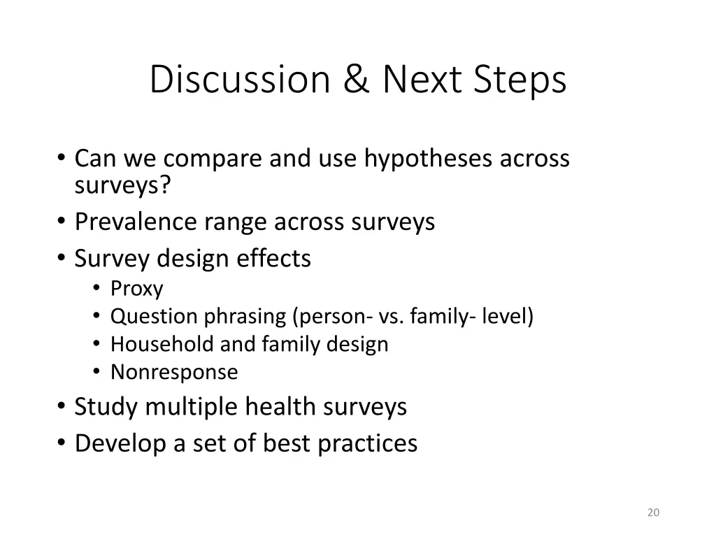 discussion next steps