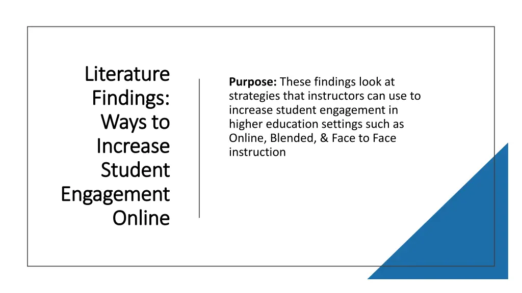 literature literature findings findings ways