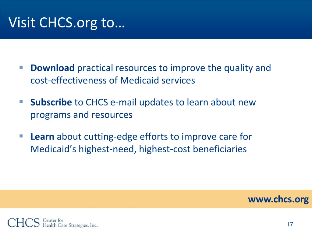 visit chcs org to