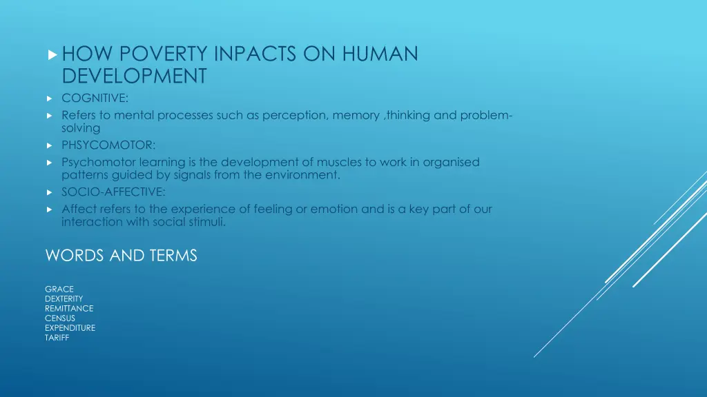 how poverty inpacts on human development