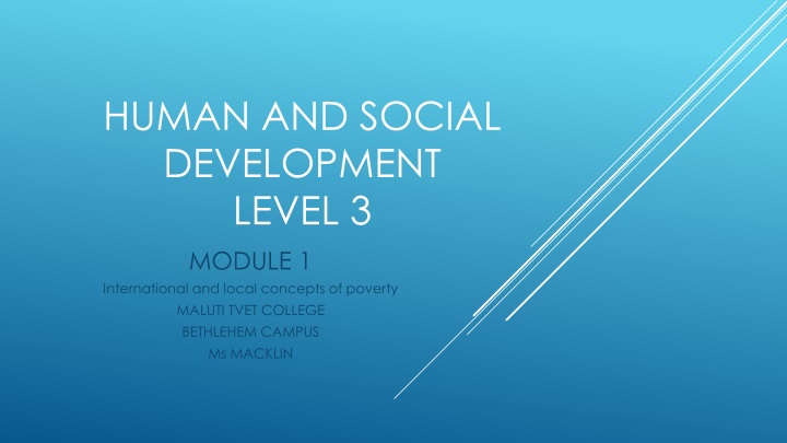 human and social development level 3 module