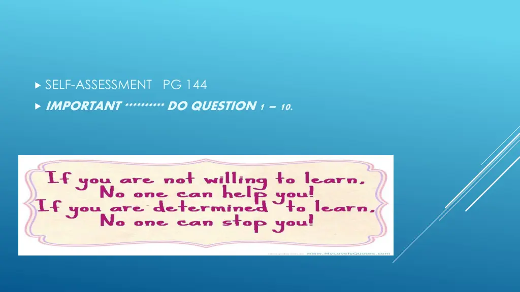 self assessment pg 144