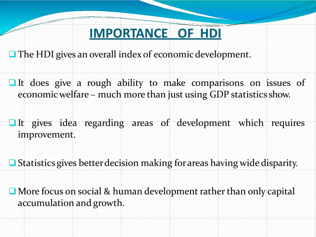 importance of hdi
