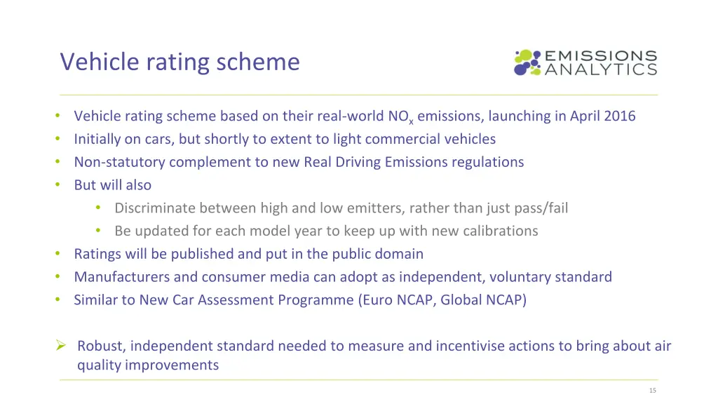 vehicle rating scheme