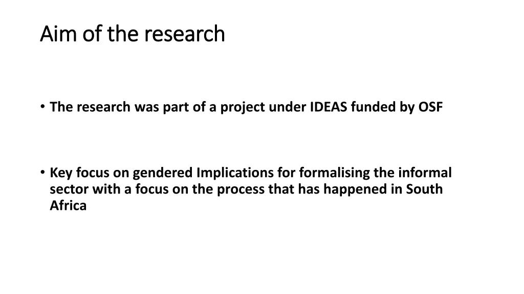 aim of the research aim of the research