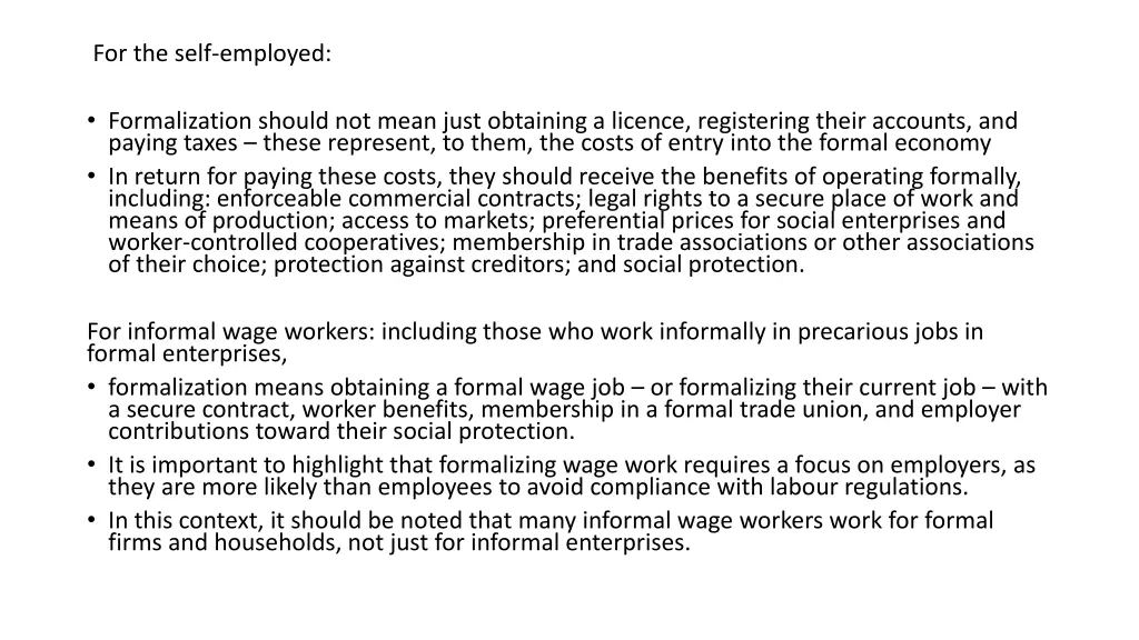 for the self employed