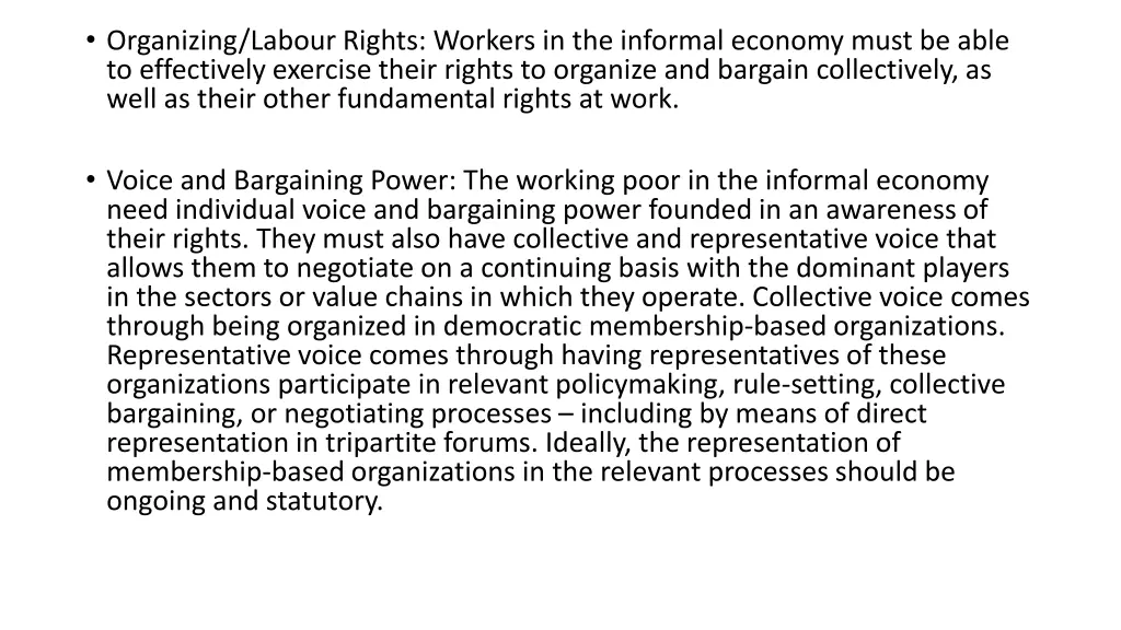 organizing labour rights workers in the informal