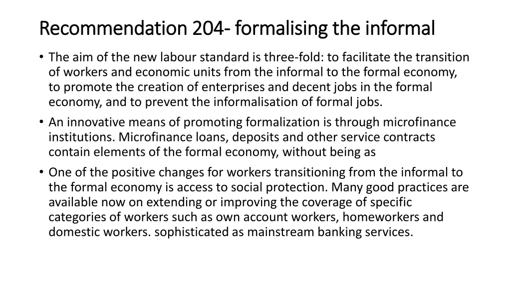 recommendation 204 recommendation 204 formalising