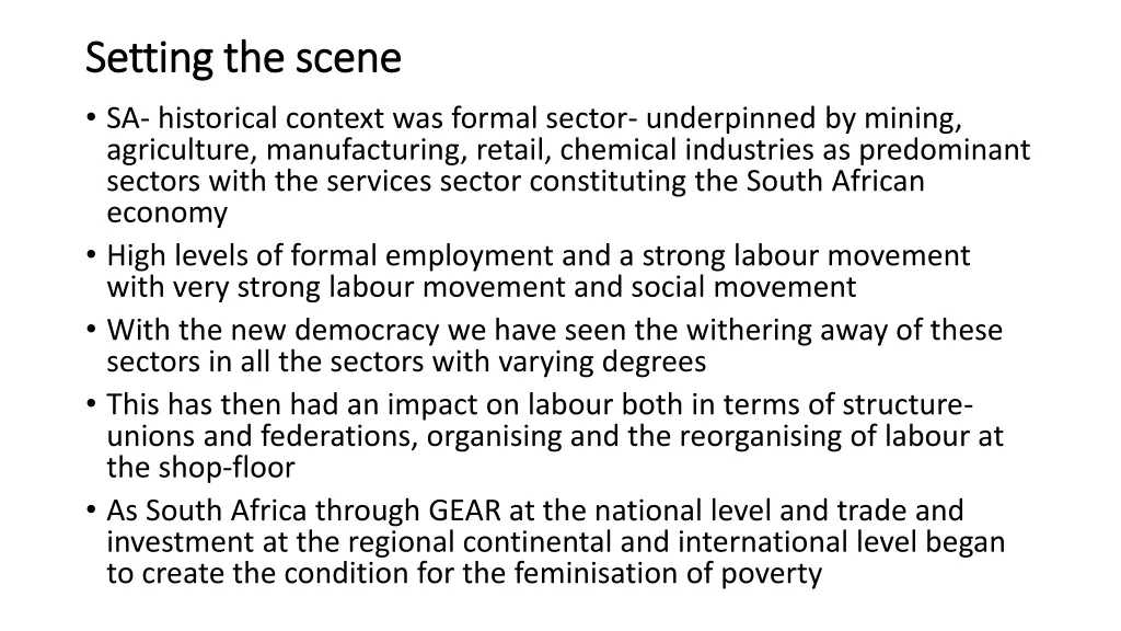 setting the scene setting the scene sa historical