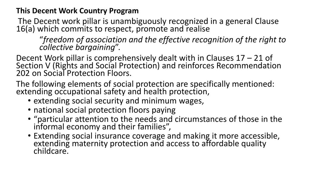 this decent work country program the decent work
