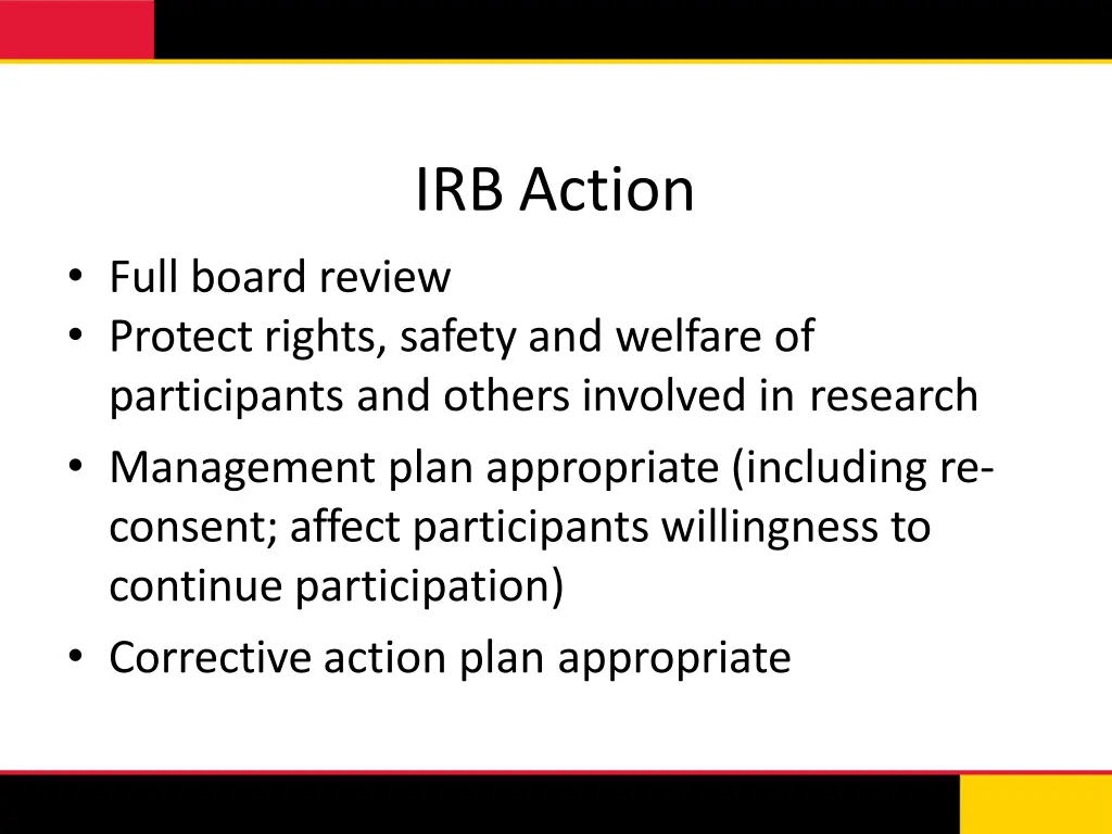 irb action 1