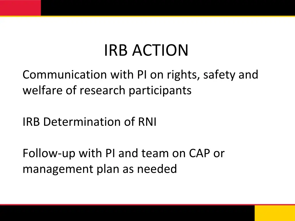 irb action 4