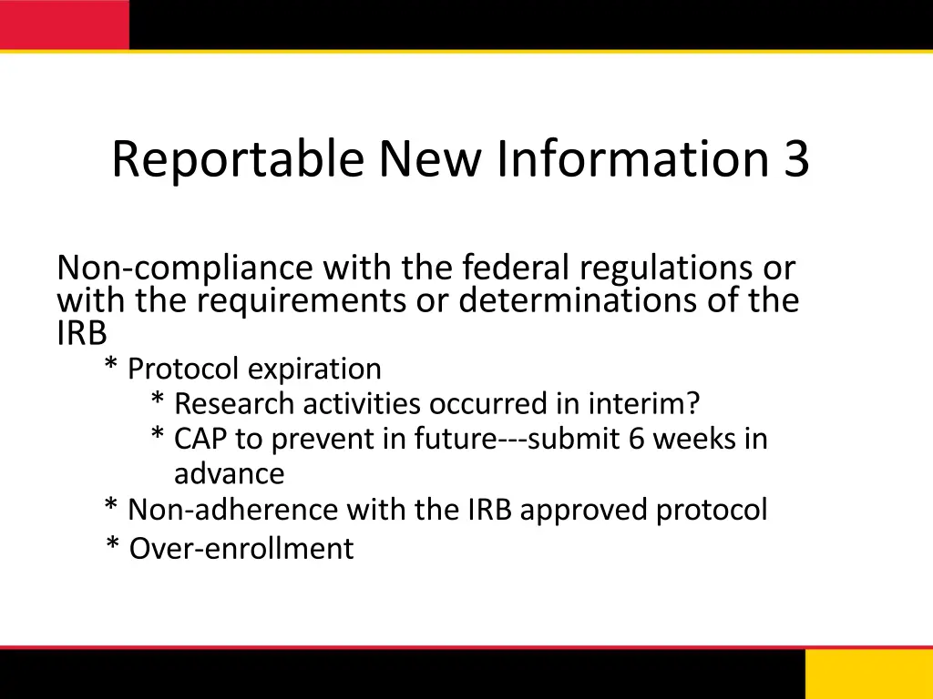 reportable new information 3