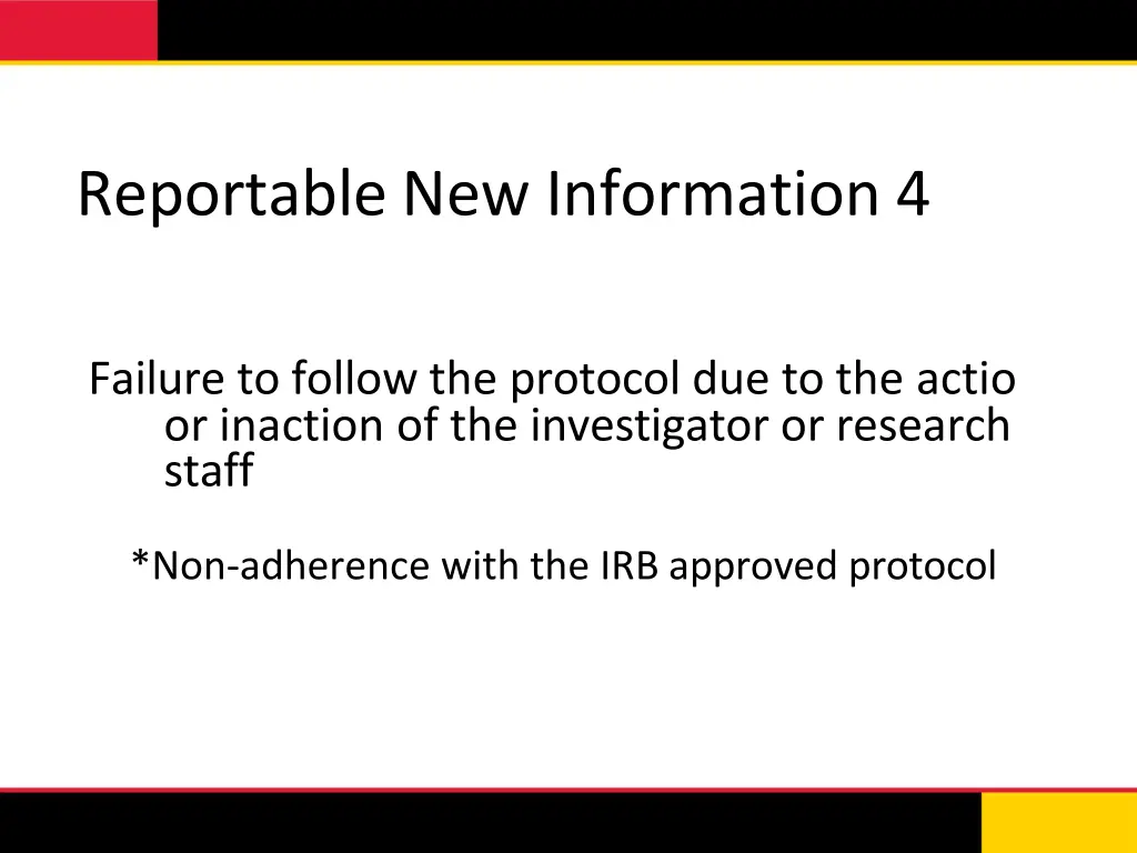 reportable new information 4