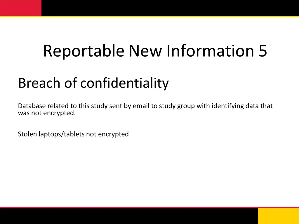 reportable new information 5