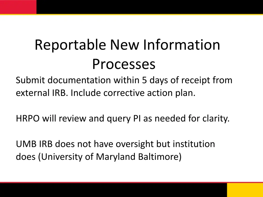 reportable new information processes submit