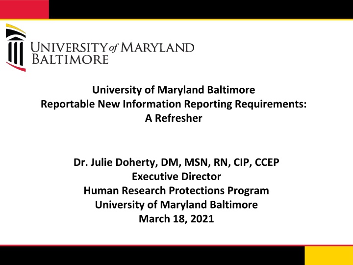 university of maryland baltimore reportable