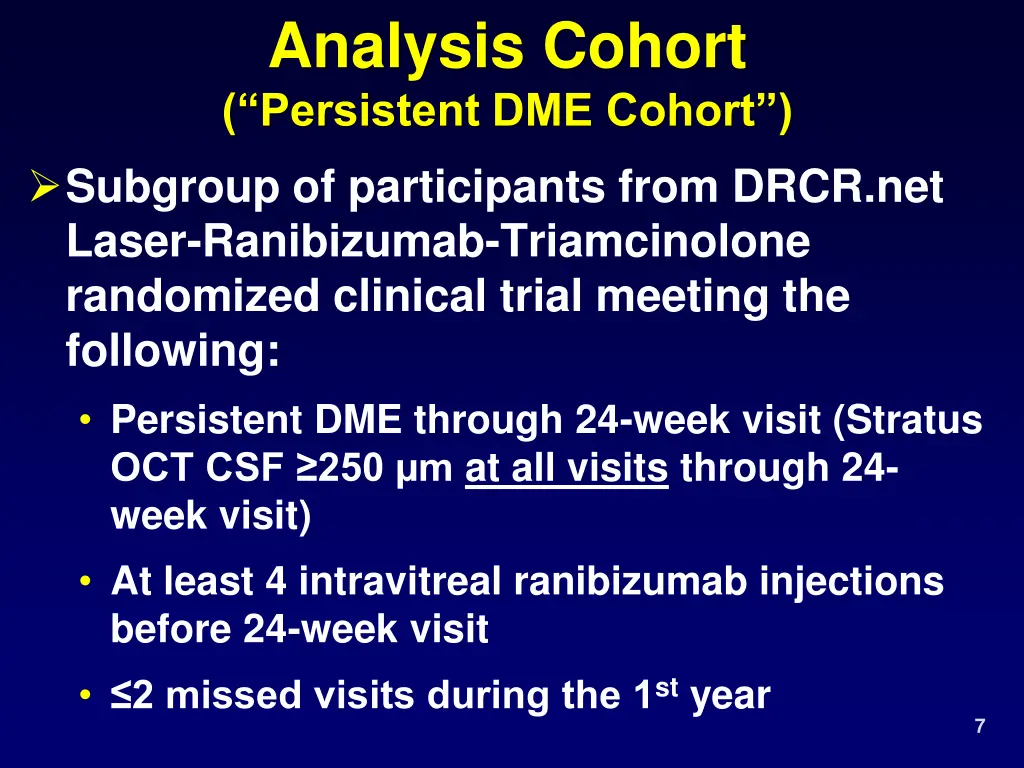 analysis cohort persistent dme cohort